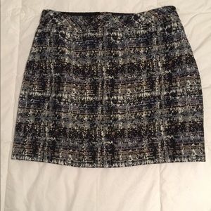 JCREW size 0 plaid mini skirt with metallic thread